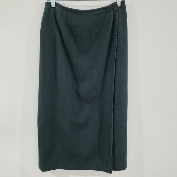 Talbots Dresses & Skirts - Vintage Talbots Wool Wrap Skirt Size 8‎ Dark Green Teacher Old Money Academia